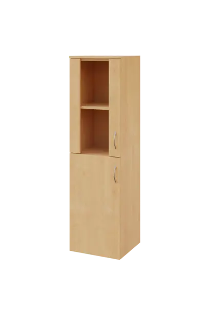 N 4 - 4DS kancelářská skříň, 1-dveřová/prosklená, levá, 1450x400x400, javor horský